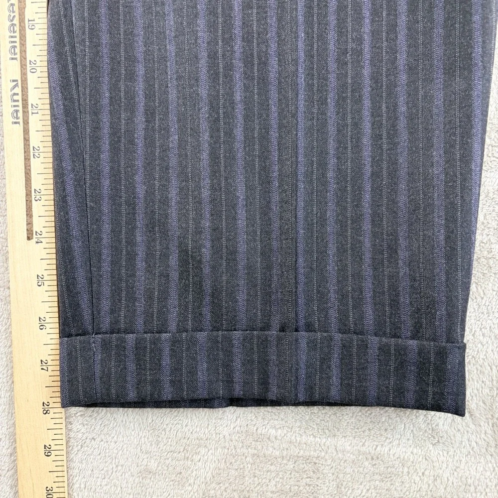 VTG Hickey Freeman Suit Men 44R Gray Striped Wool Pleated Pants 38x28 USA Made